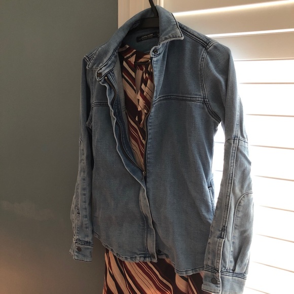 Denim Zip-up Blazer - Picture 2 of 10